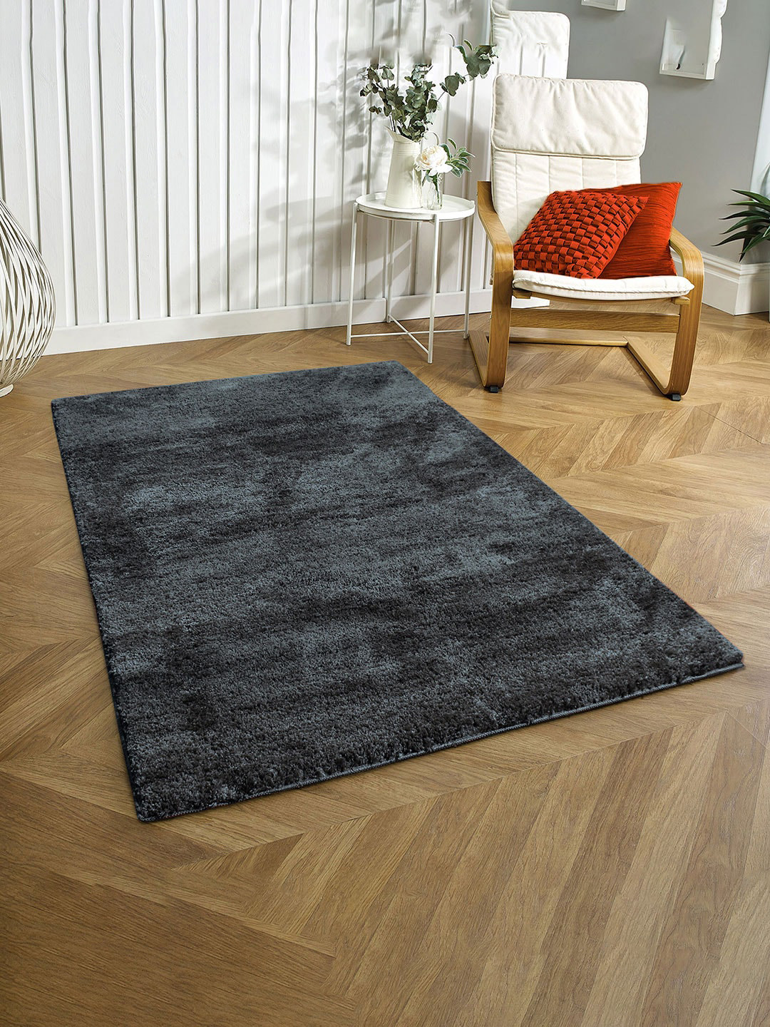 LUXEHOME INTERNATIONAL Newman Charcoal 2500 GSM Rectangular Bath Rug