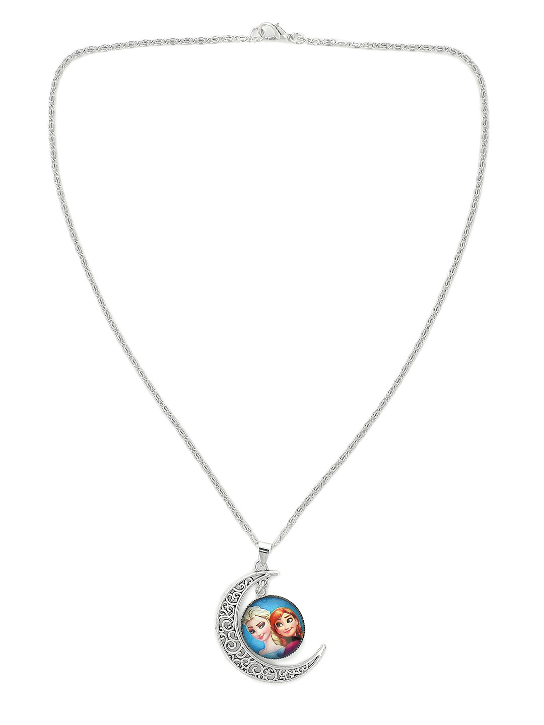 EL REGALO Kids Girls Silver-Toned  Red Elsa Anna Frozen Necklace