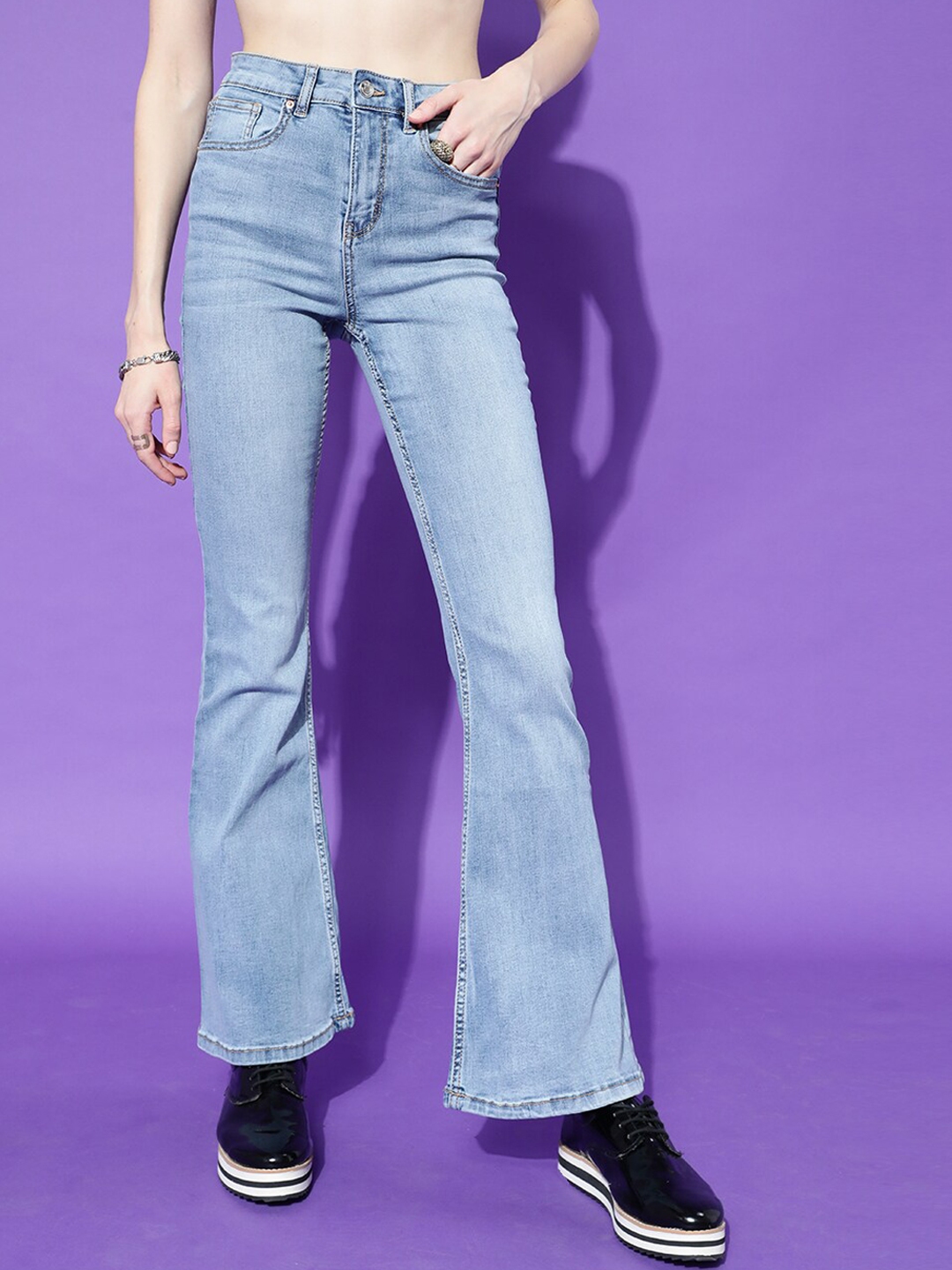 STREET 9 Women Blue Hottie Skinny Fit High Rise Heavy Fade Jeans - Jeans for Women 17904702 | Myntra