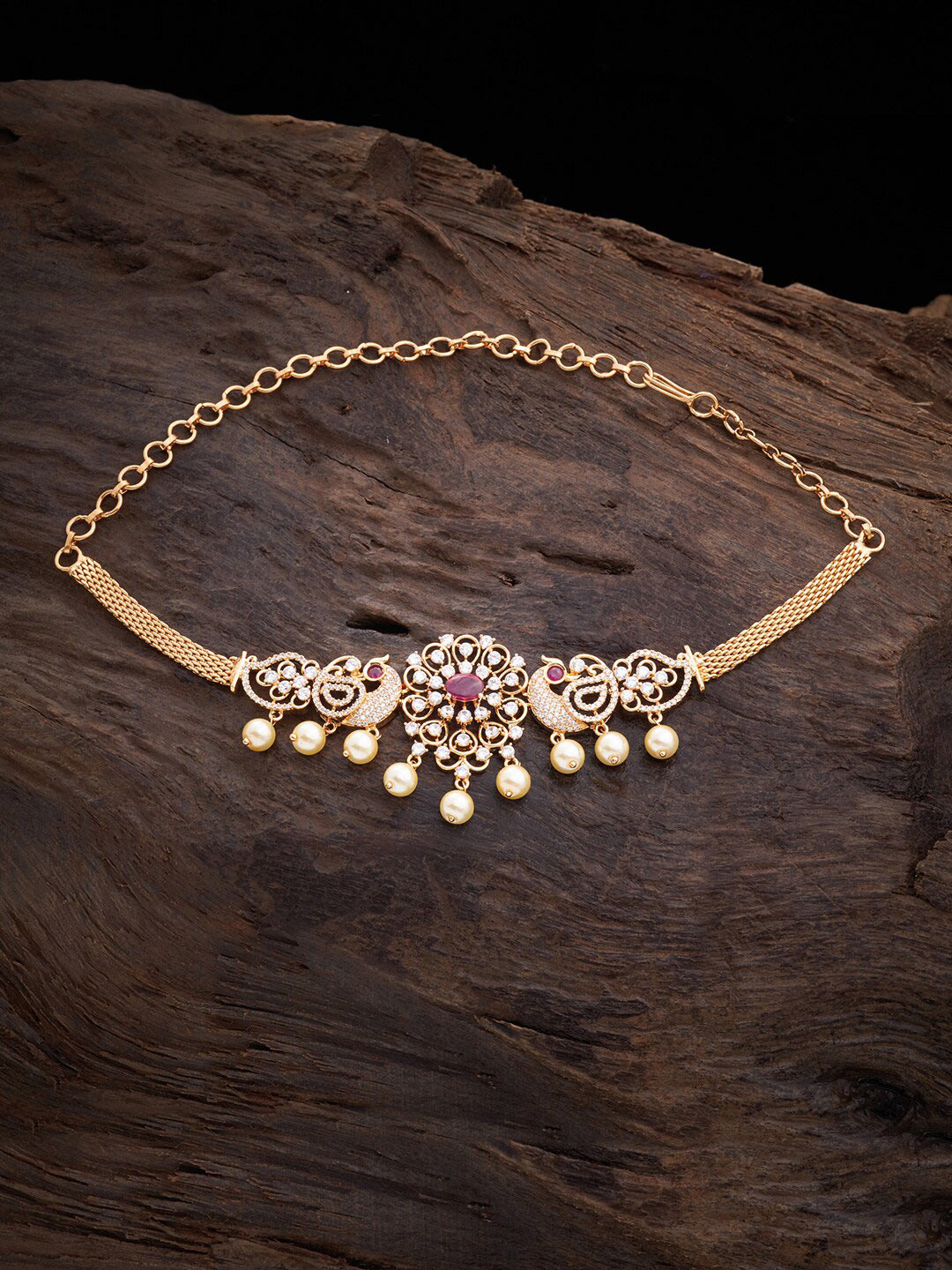 Kushal's Fashion Jewellery Embellished Bridal Gold-Plated Dome Shaped Jhumkas Bracelet
