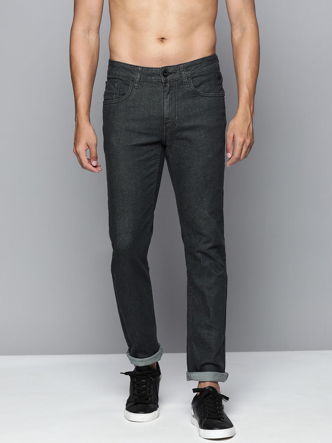 Flying Machine Men Black Michael Slim Tapered Fit Stretchable Jeans