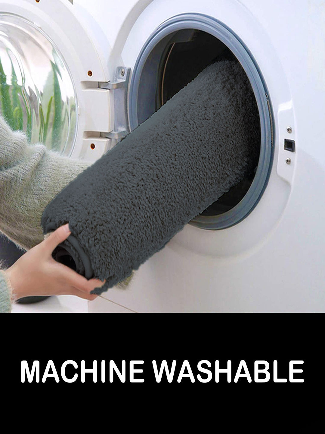 LUXEHOME INTERNATIONAL Grey Solid Soft Floor Runner