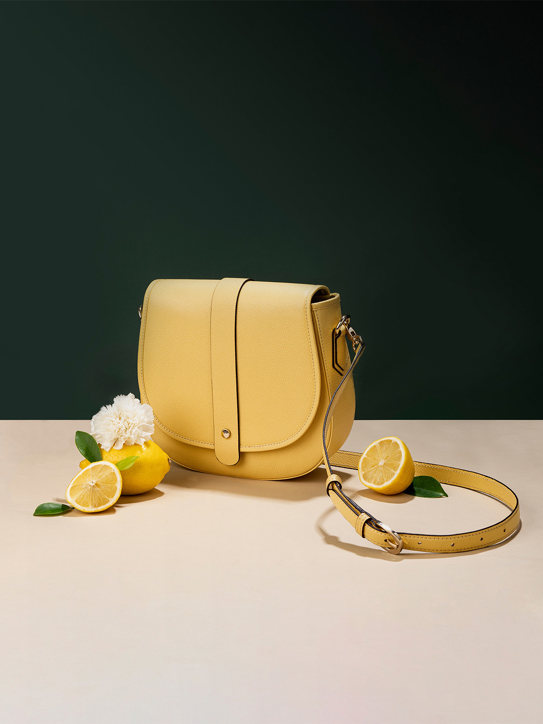 MAI SOLI Women Yellow Textured Genuine Leather Madonna Sling Bag