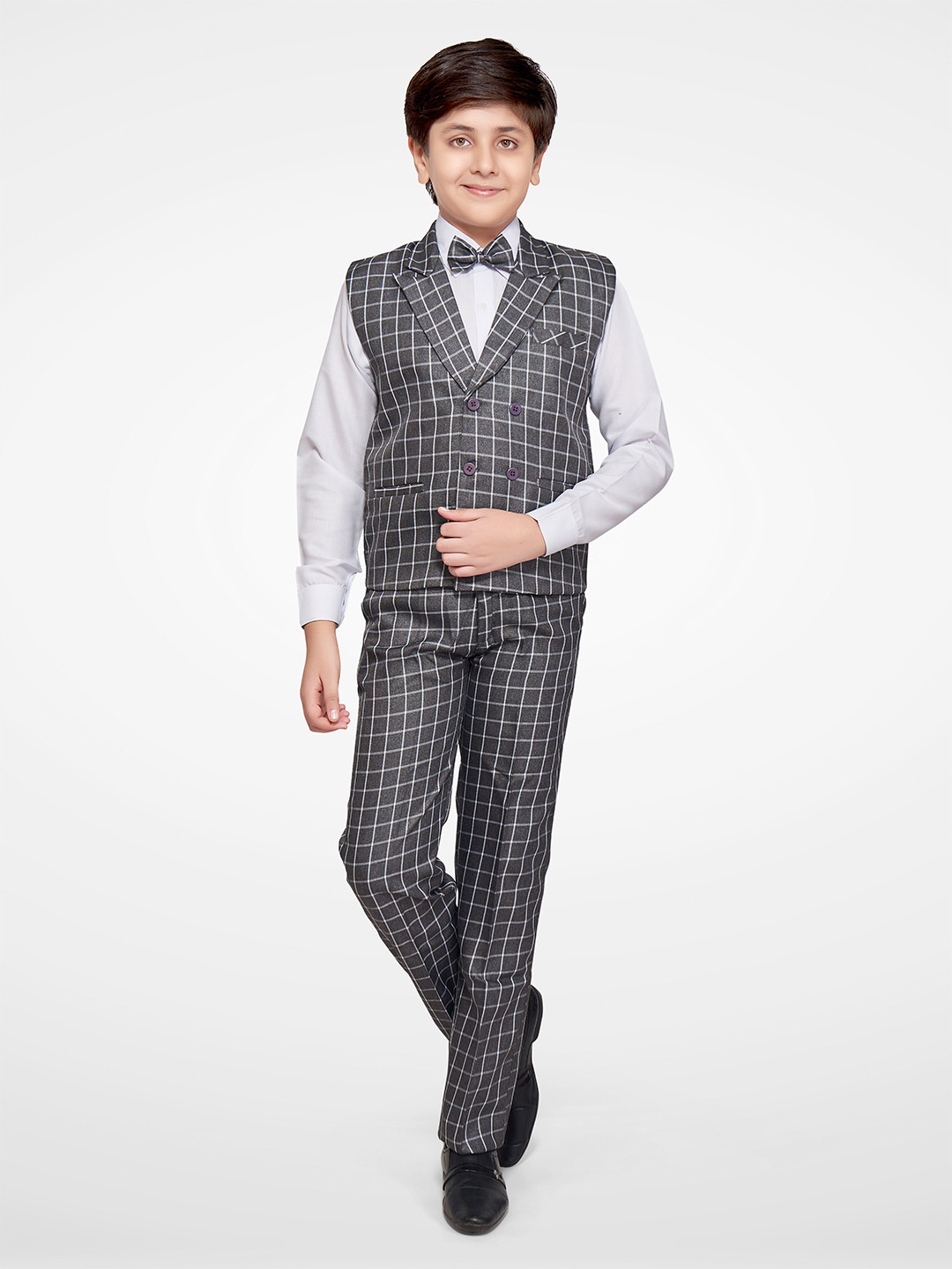 Jeetethnics Boys Grey & Off White Shirt with Trousers