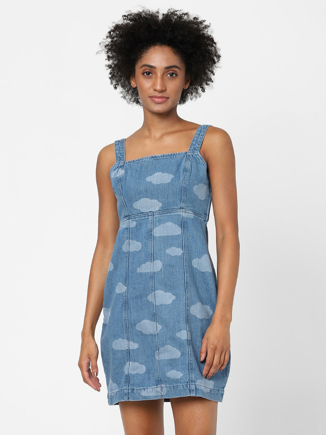 ONLY Women Blue Denim Sheath Dress