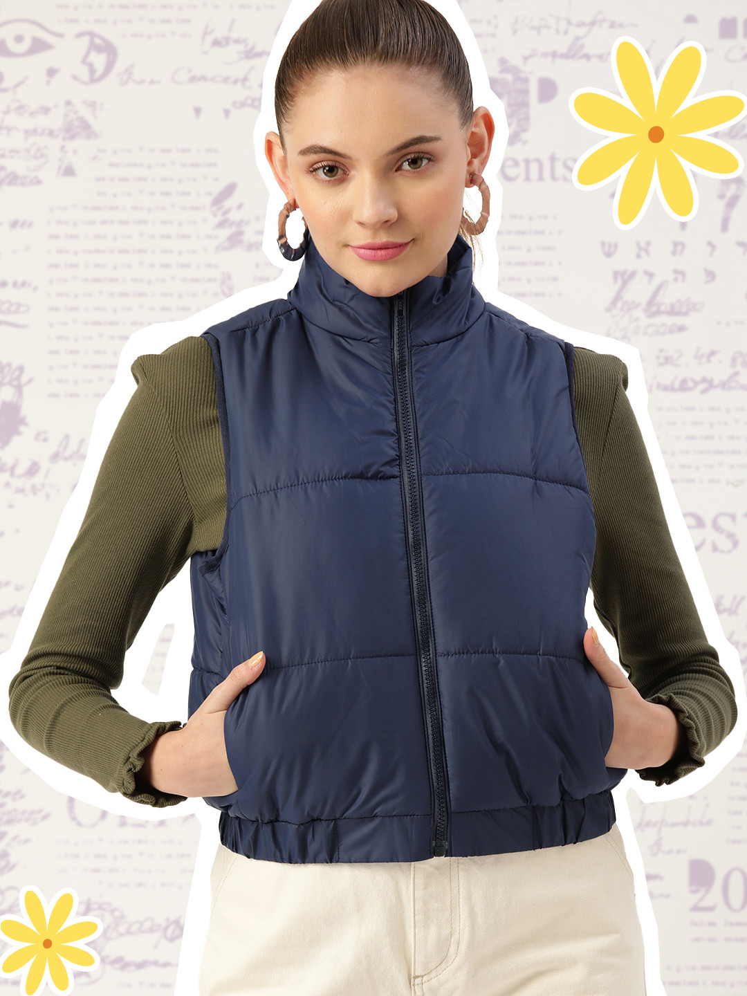 DressBerry Women Navy Blue Tailored Jacket