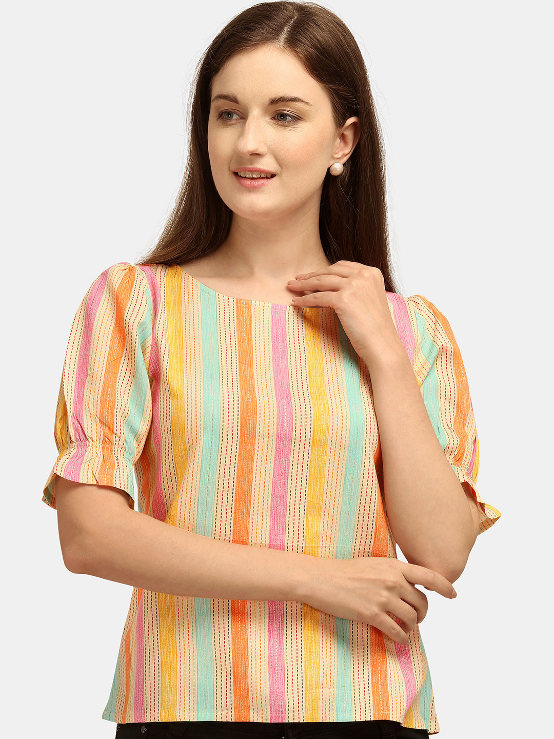 Shopping Queen Women Multicoloured Striped Top