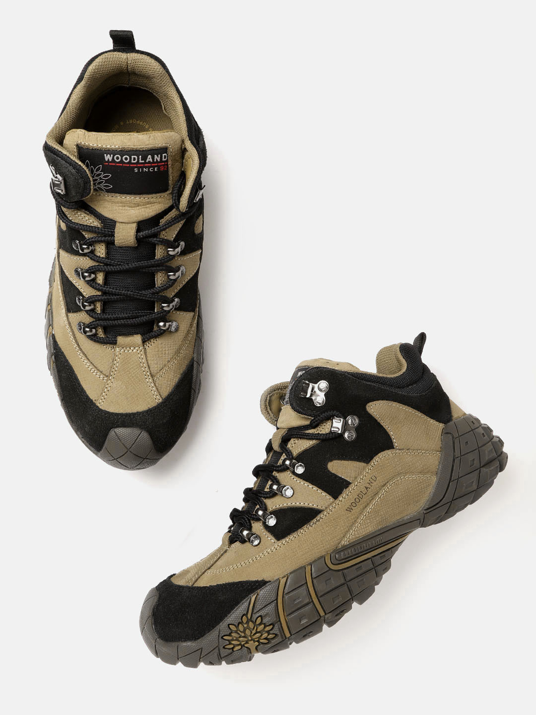 Woodland Men Khaki Solid Sneakers