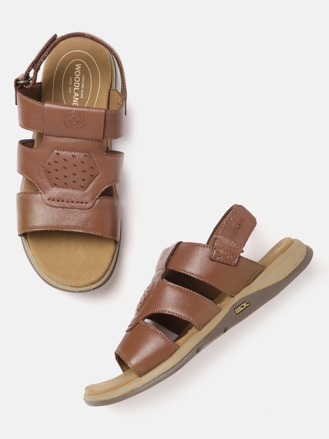 Woodland Men Tan Brown Solid Sports Sandals