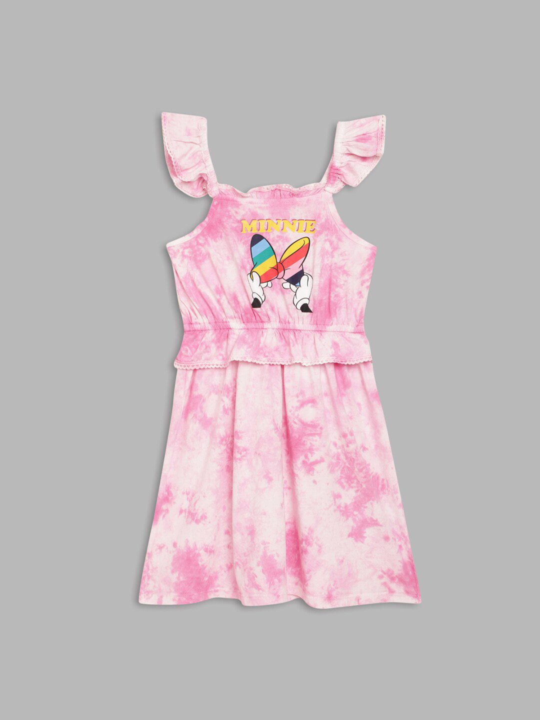 Blue Giraffe Pink Tie & Dye A-Line Dress