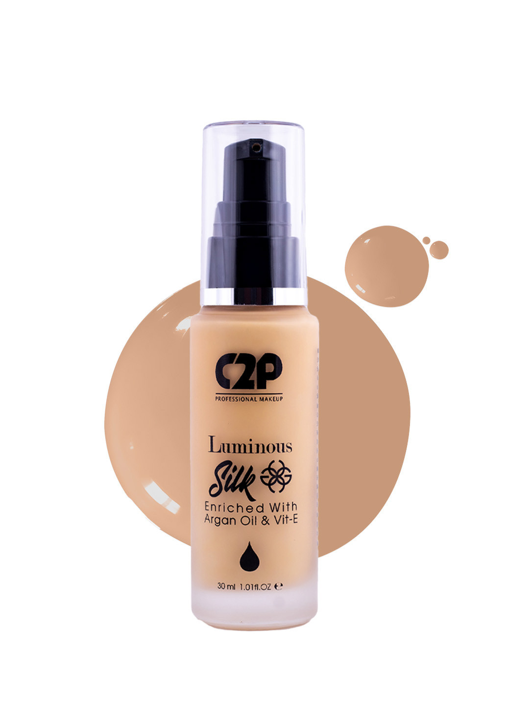 C2P PROFESSIONAL MAKEUP Luminous Silk Liquid Foundation with Argan Oil - Medium Tan 09