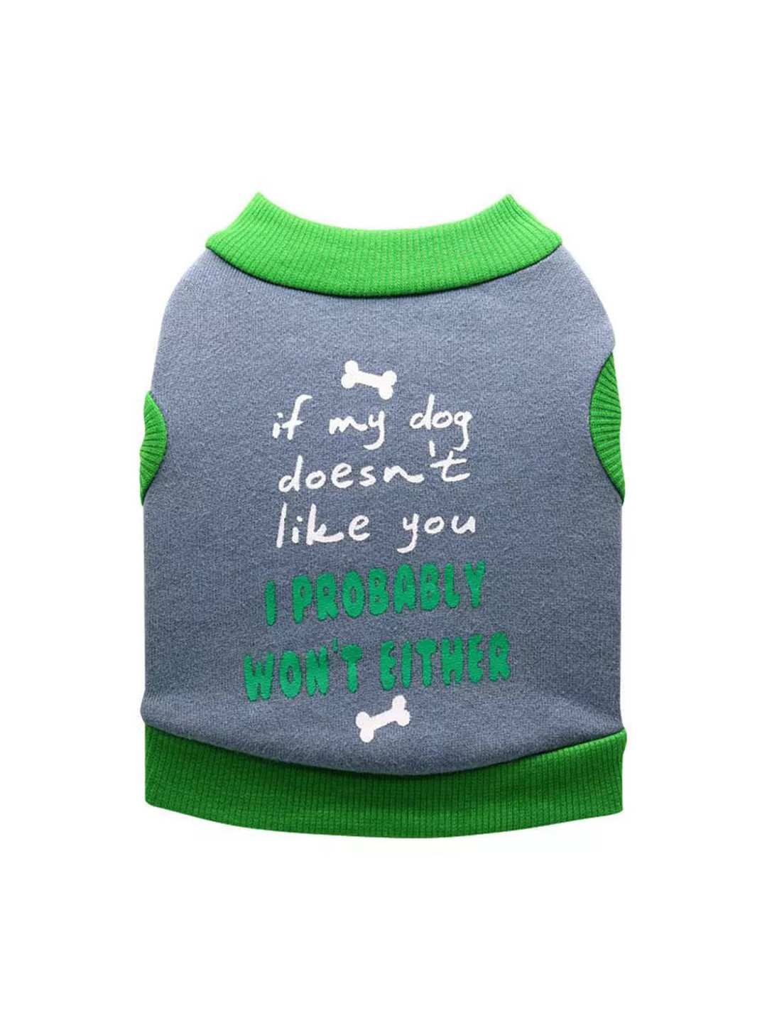 PAWCHIE Green & Blue Printed Cotton Dog Tshirt