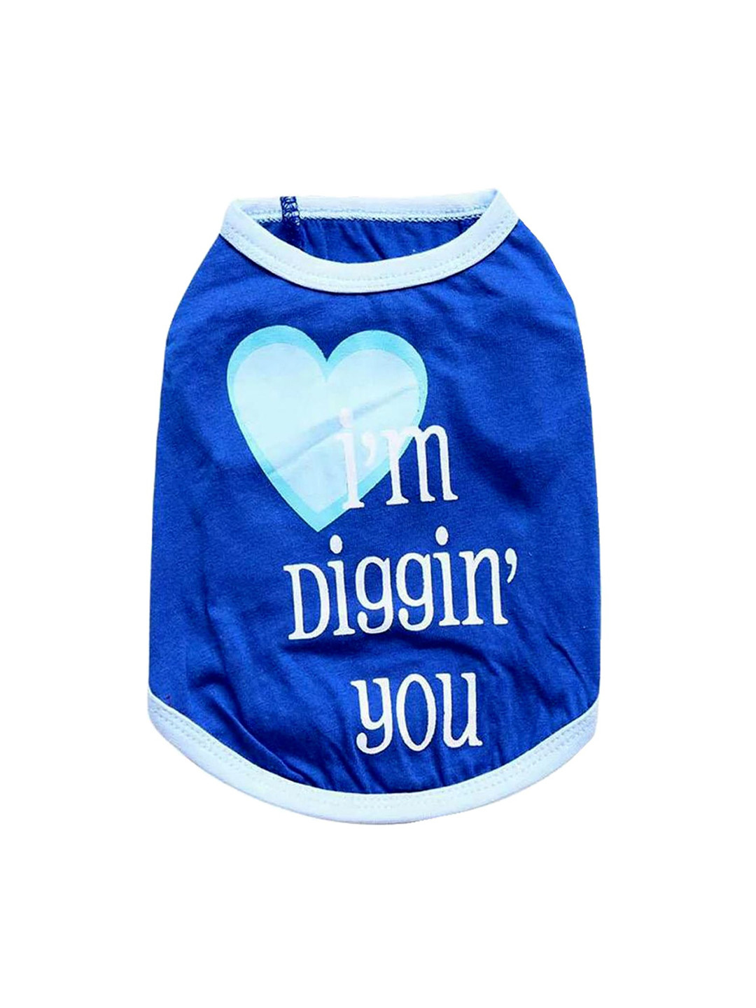 PAWCHIE Blue & White Printed Cotton  T-Shirt