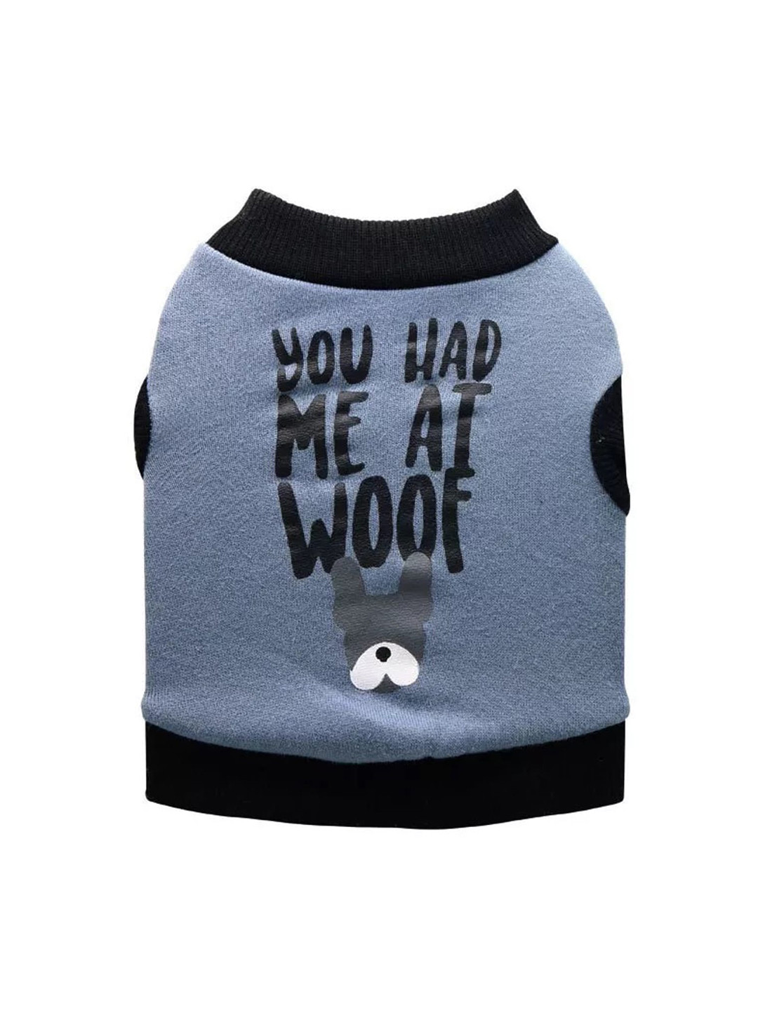 PAWCHIE Blue & Black Printed Cotton Dog T-shirt