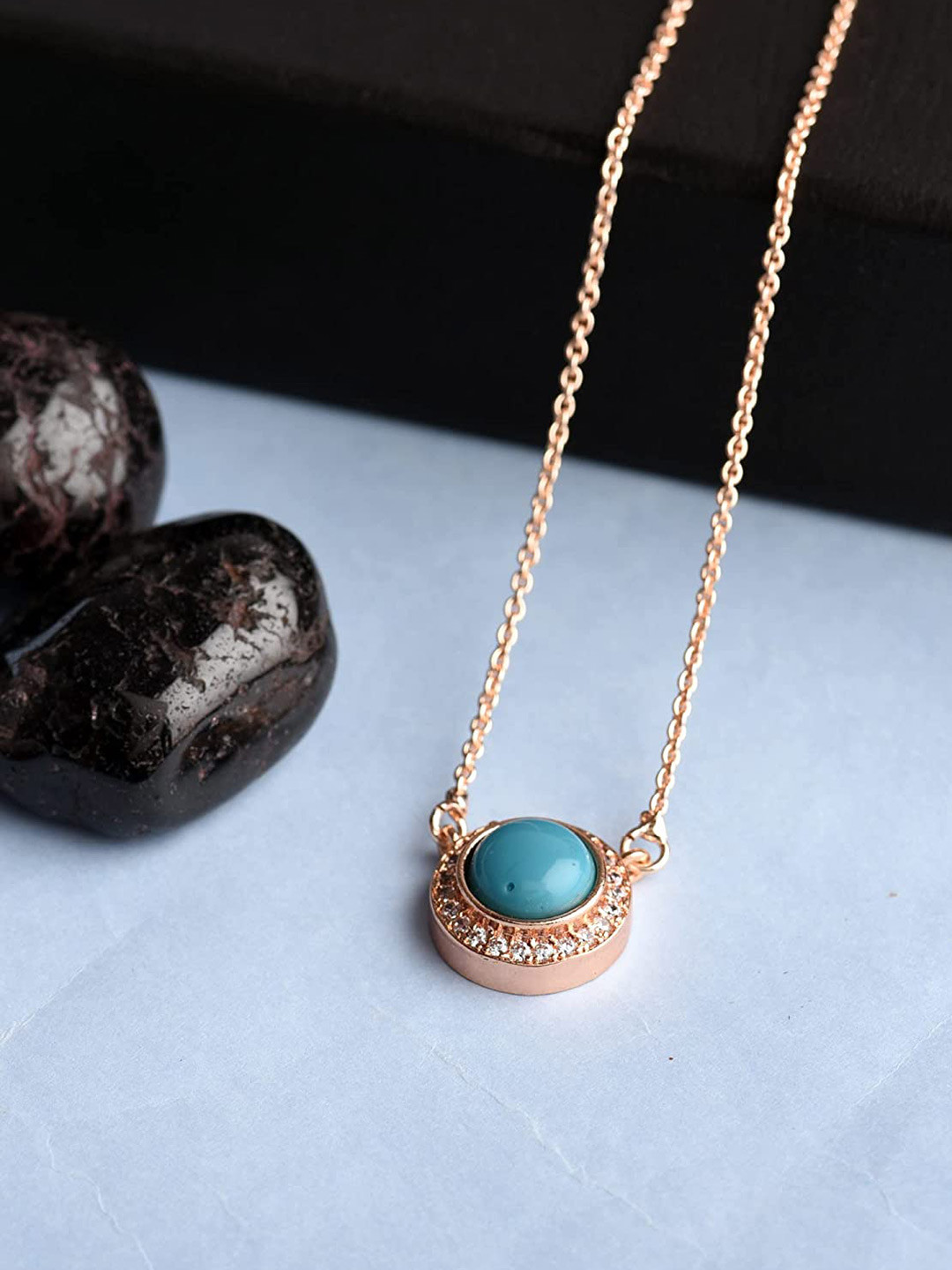 HOT AND BOLD Gold-Toned & Blue Gold-Plated Necklace