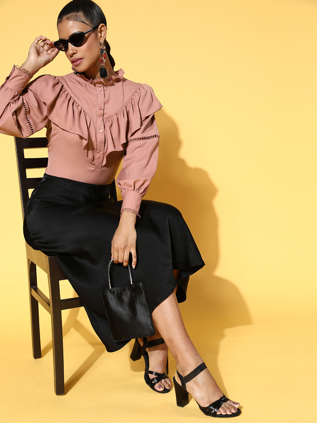 plusS Pink High Neck Top