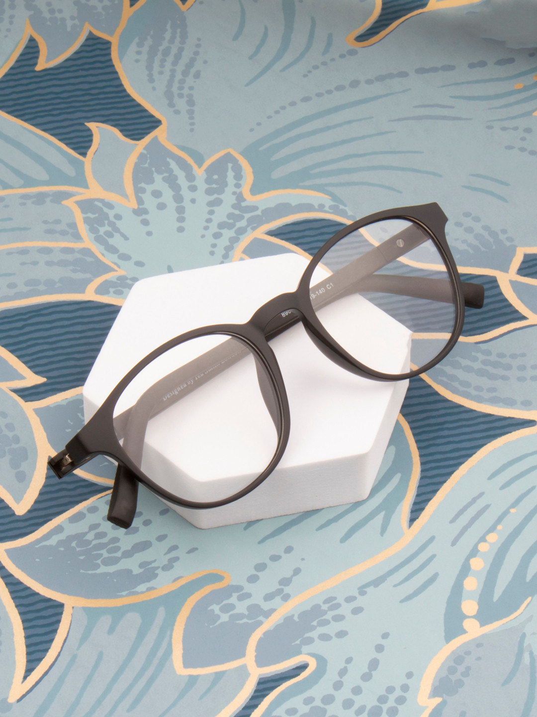 Ted Smith Unisex Black Full Rim Oval Frames Eyeglasses