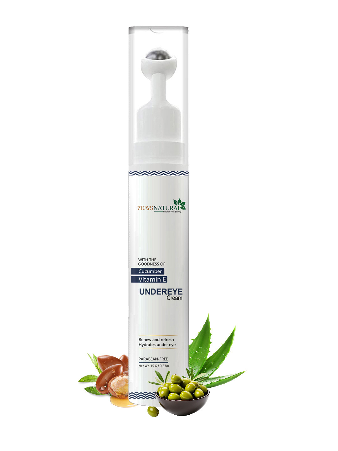 7DAYSNATURAL Age-Defying Under Eye Cream with Coffee Oil Vitamin E & B3 - 15 g