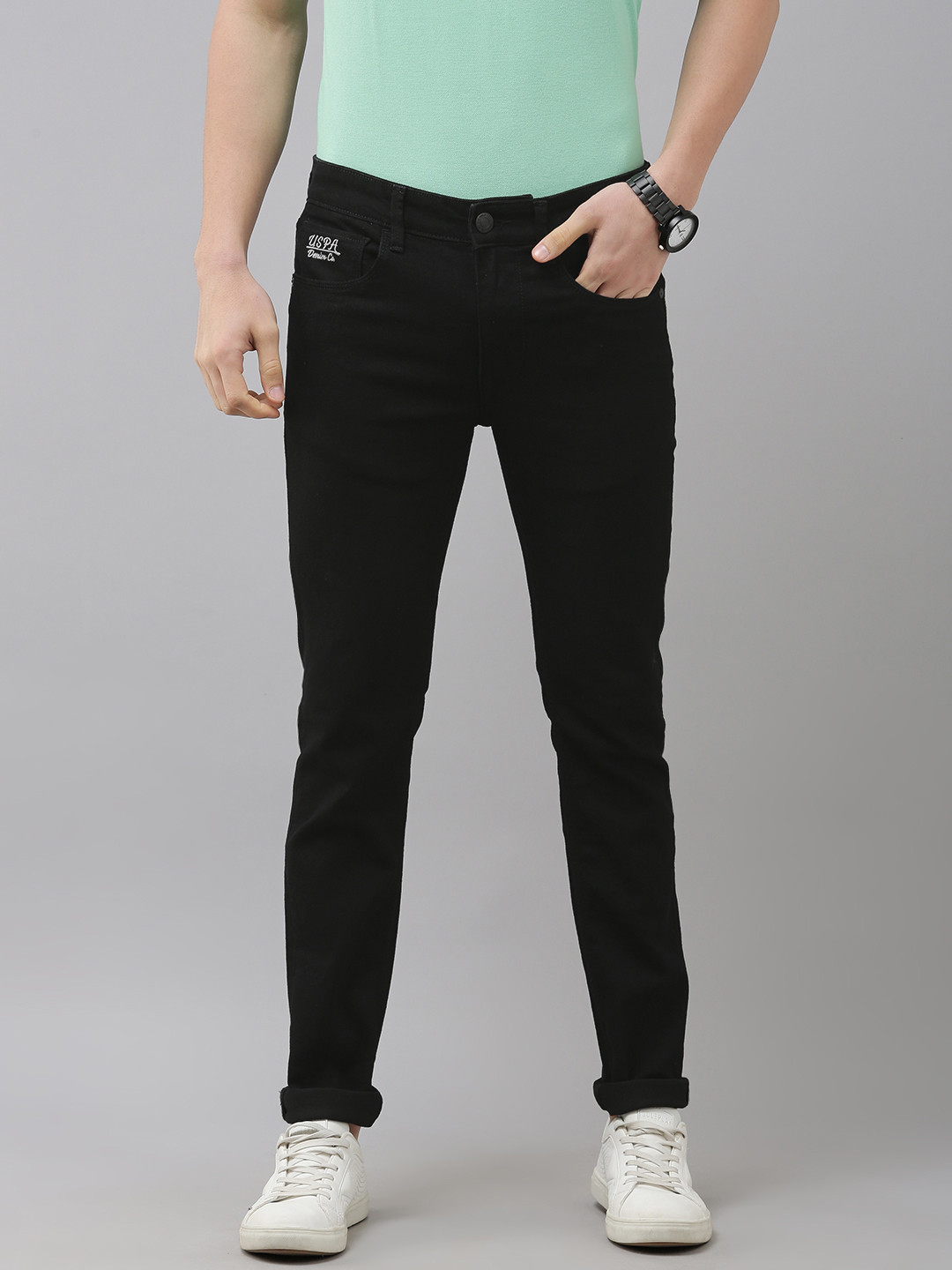 U.S. Polo Assn. Denim Co. Men Black Skinny Fit Stretchable Jeans
