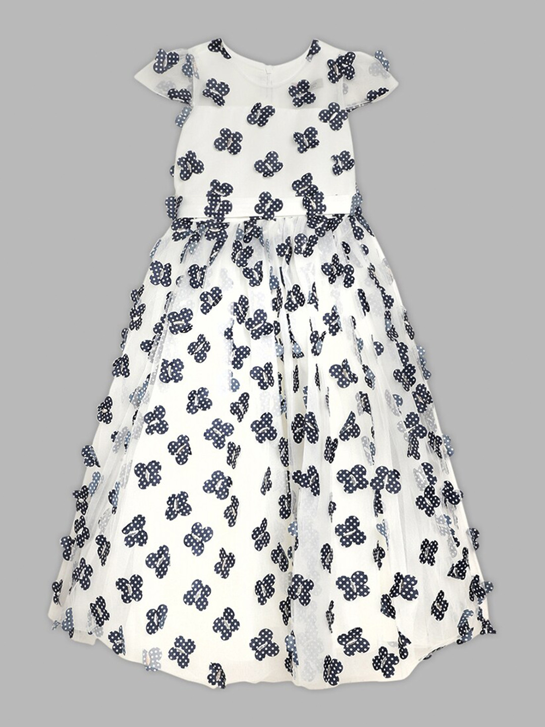 Butterfly Blush White Floral Maxi Dress