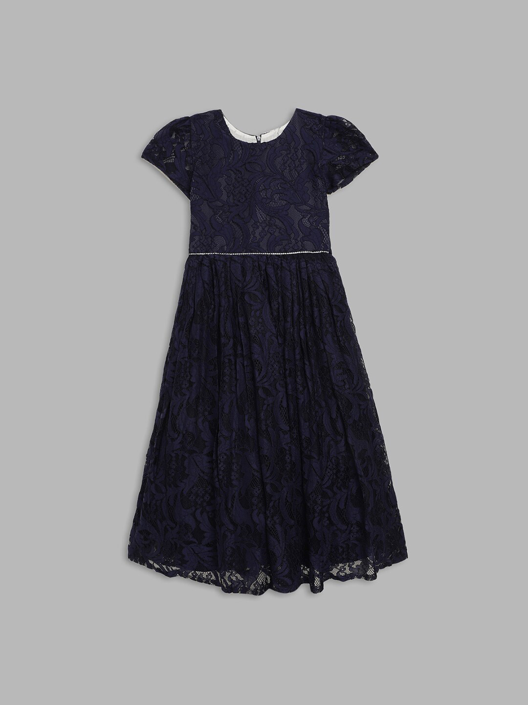 Butterfly Blush Girls Navy Blue Floral Embellished Detail Maxi Dress