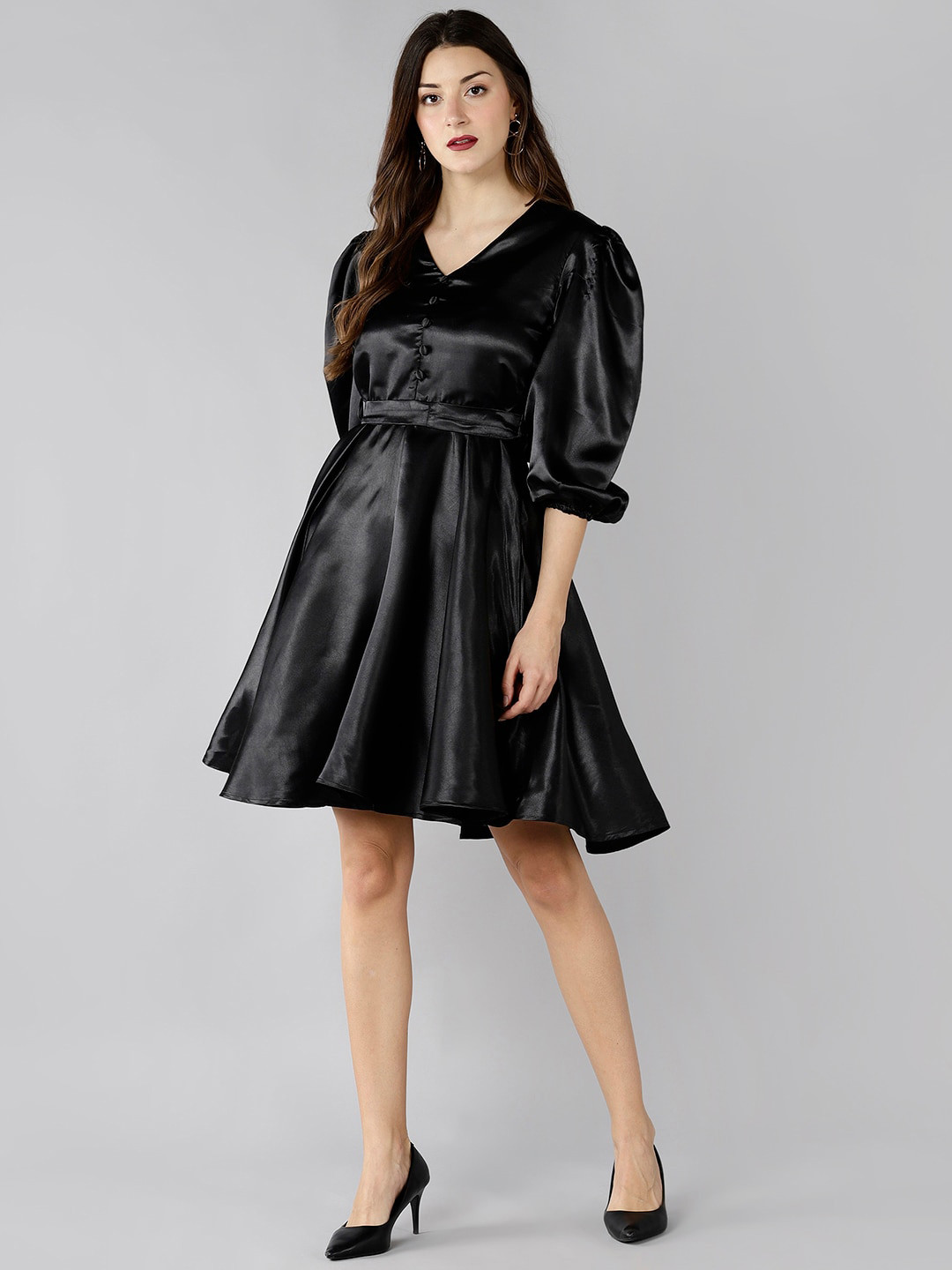 ZNX Clothing Black Crepe Dress