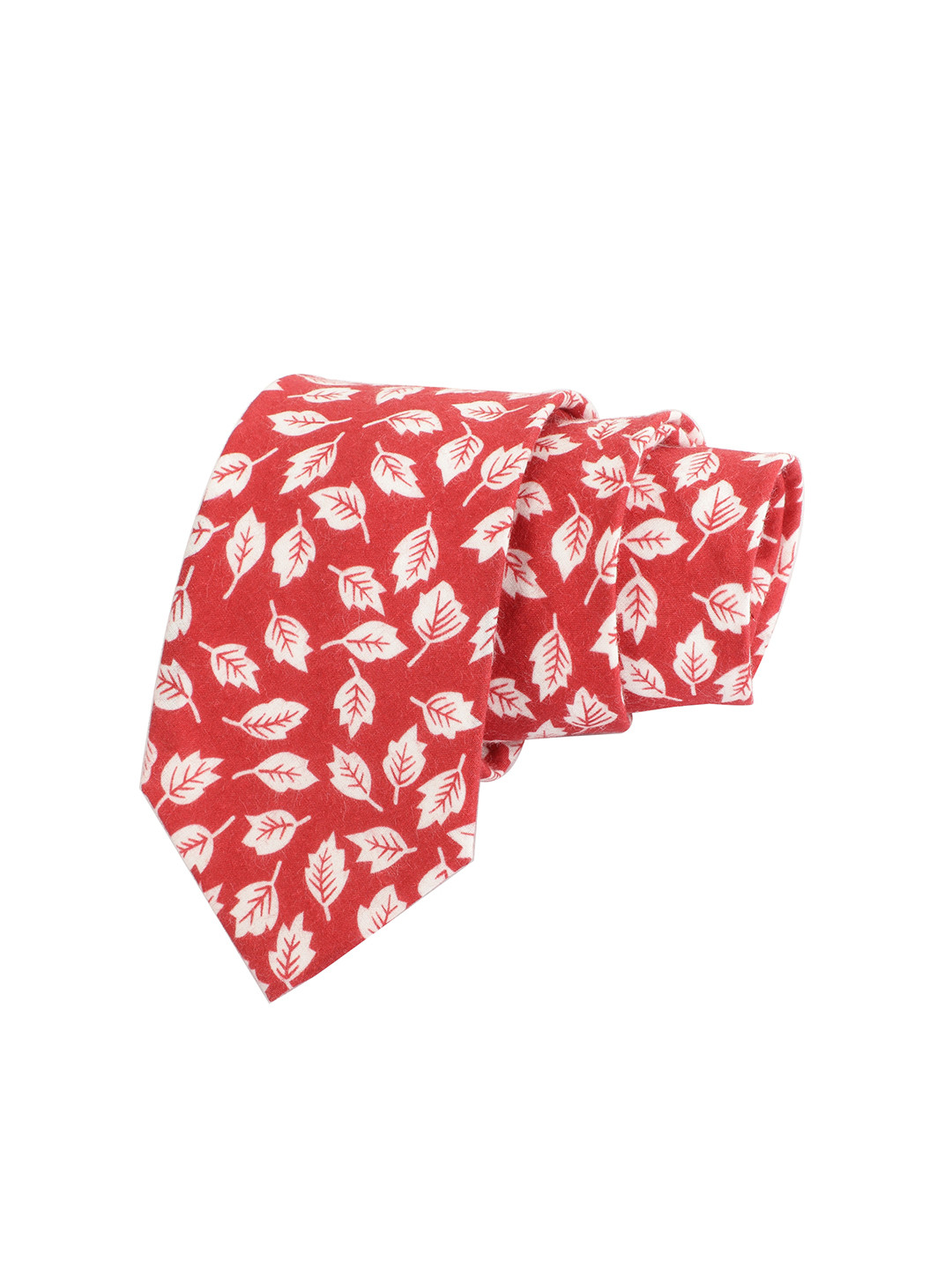Alvaro Castagnino Men Red & White Printed Skinny Tie
