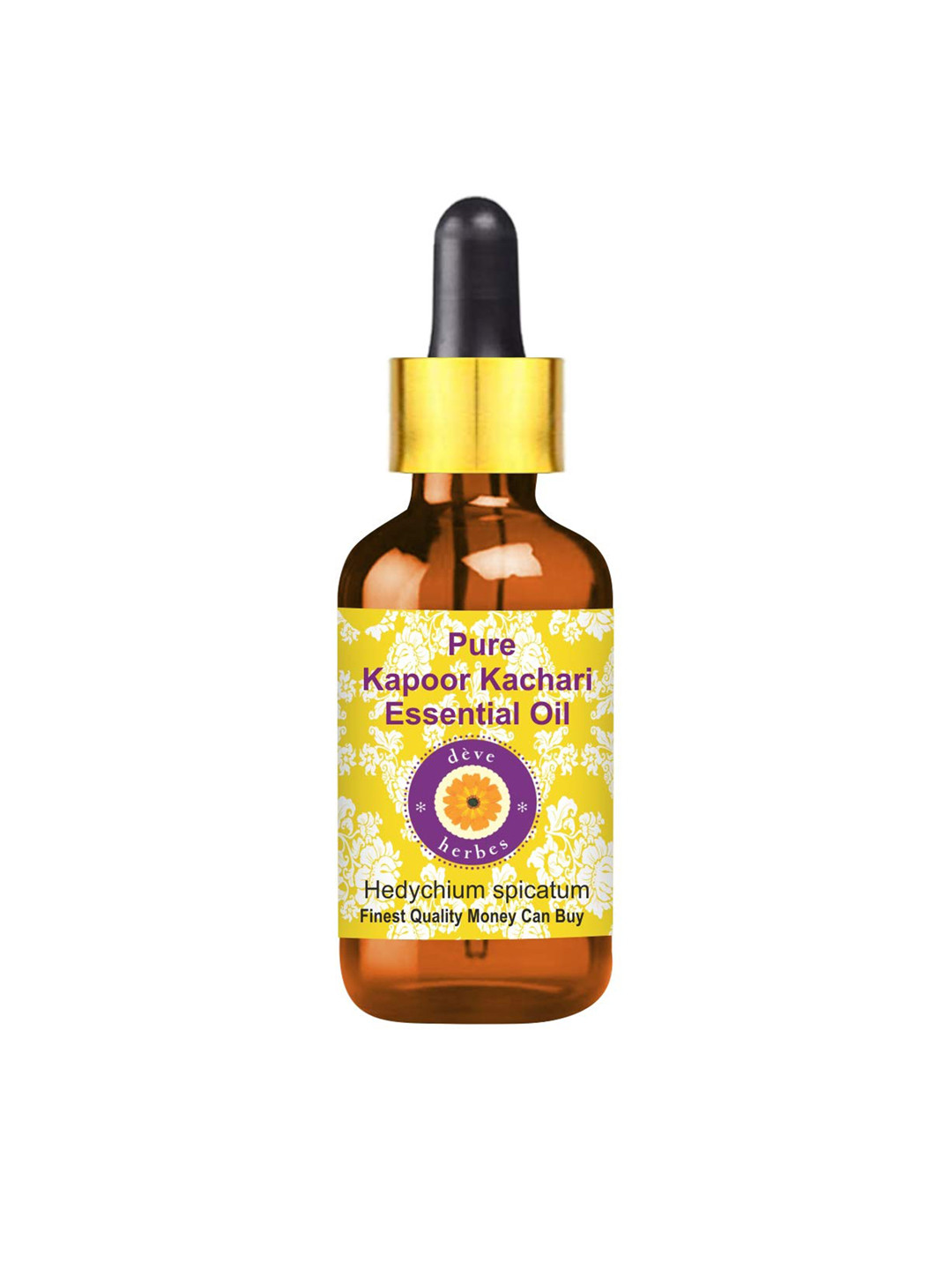 Deve Herbes Pure Kapoor Kachari Steam Distilled Essential Oil with Glass Dropper - 100 ml