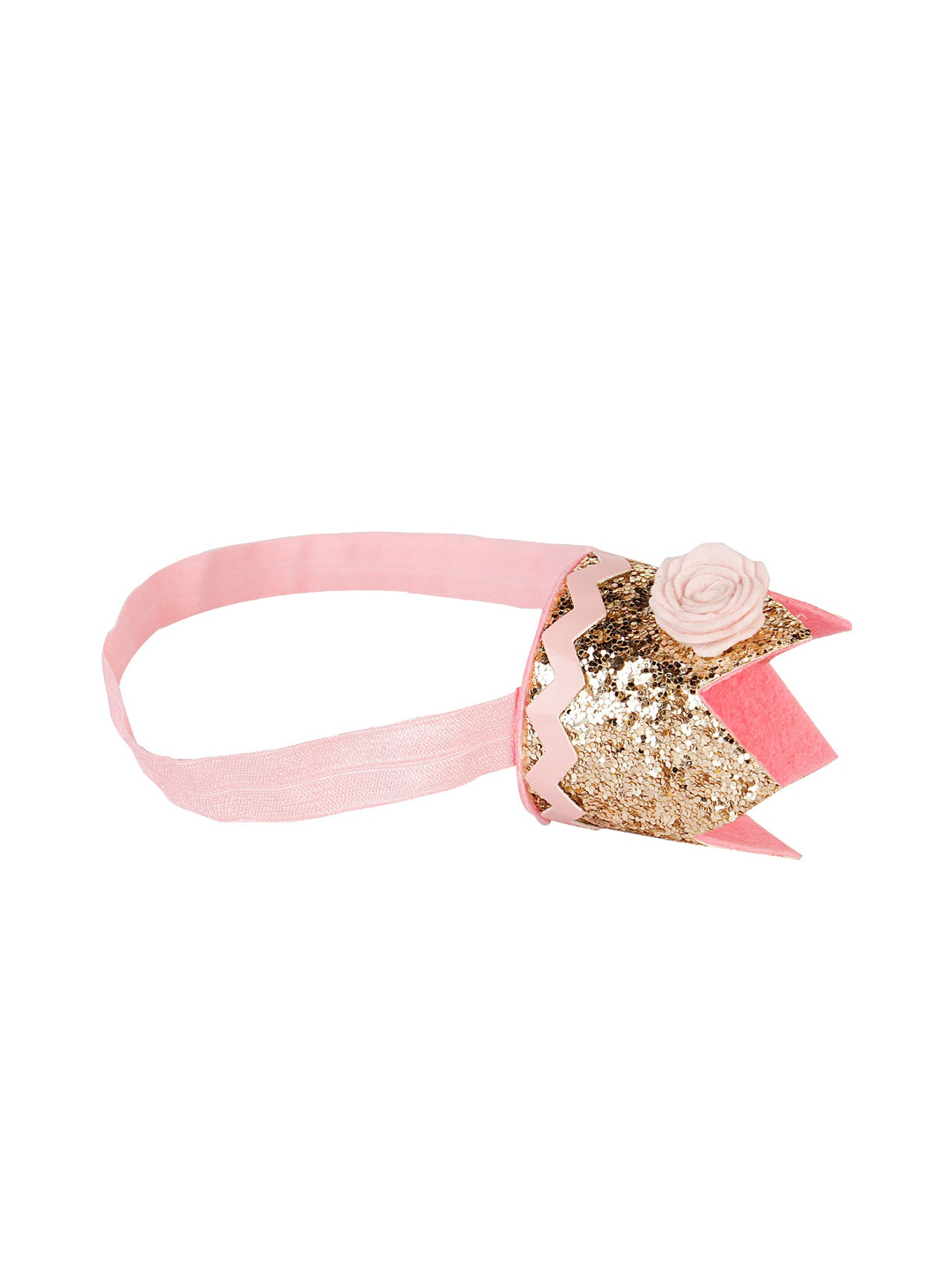 Aye Candy Girls Gold-Toned & Pink Chill Wrap Flower Headband