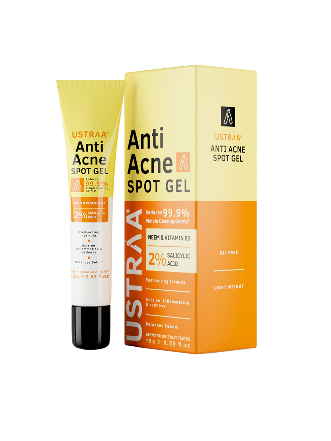 Ustraa Men Oil Free Anti-Acne Spot Gel with Neem & Vitamin B3 - 15 g
