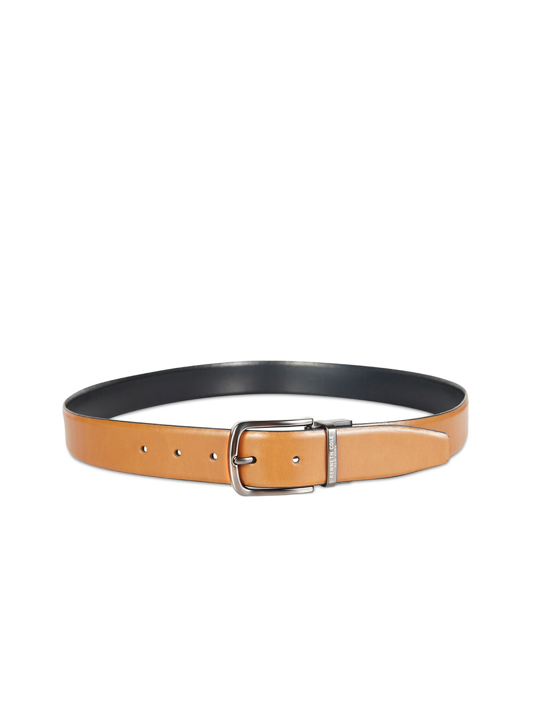 Kenneth Cole Men Brown & Black Solid Leather Belt