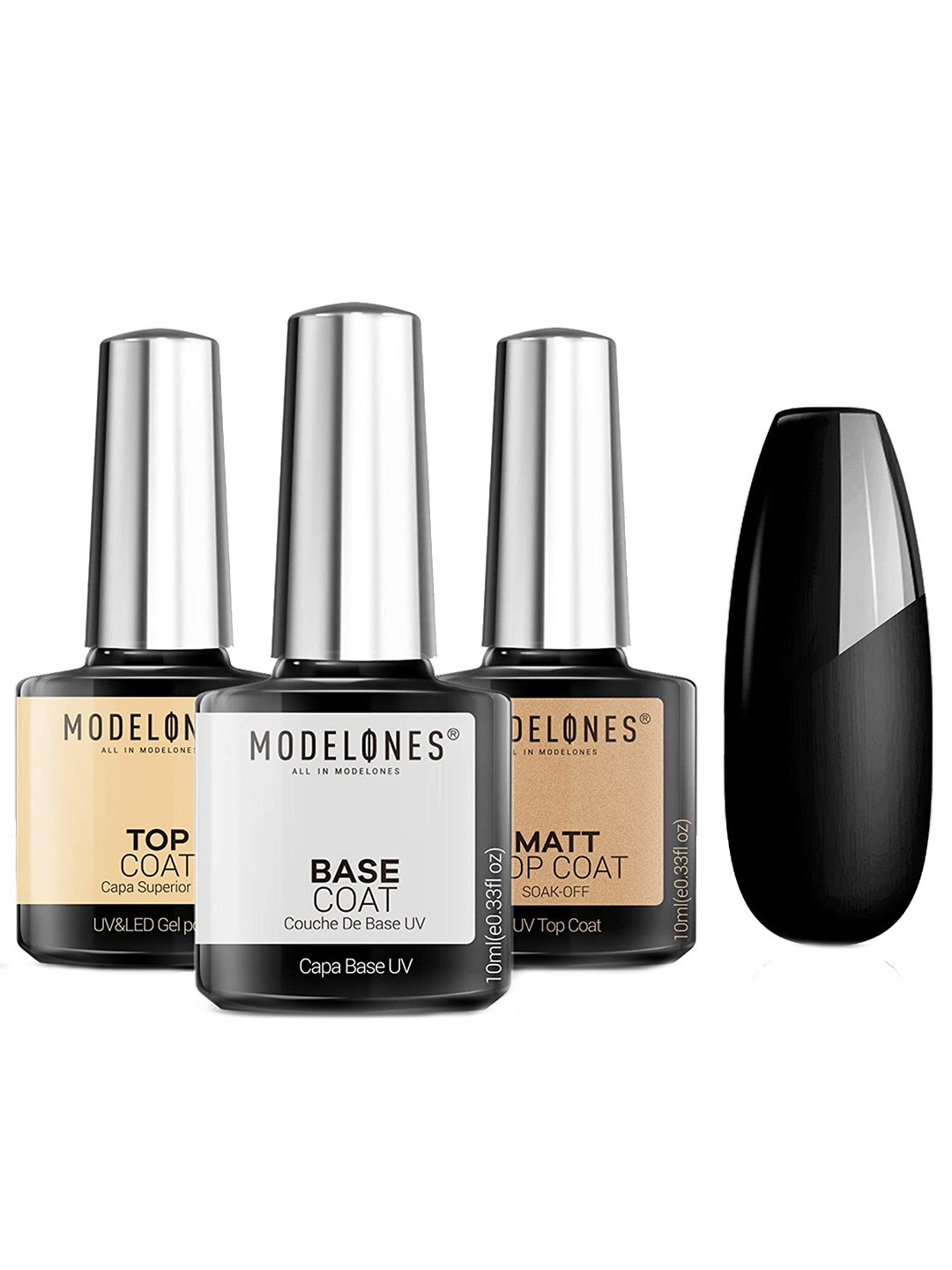 Modelones Set of 2 Top Coat & 1 Base Coat Nail Polish