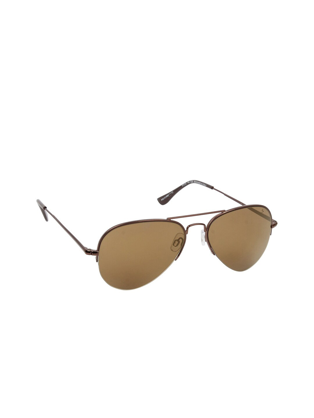 Scavin Unisex Brown Lens & Brown Aviator Sunglasses with UV Protected Lens