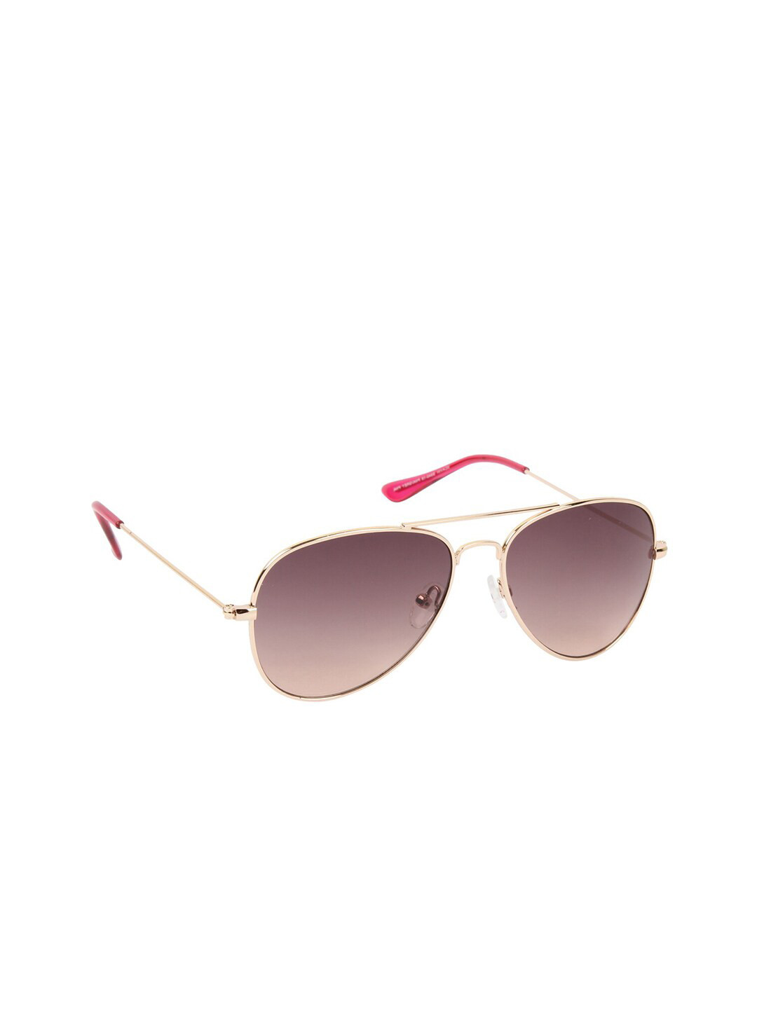 Scavin Unisex Pink Lens & Gold-Toned Aviator UV Protected Lens Sunglasses