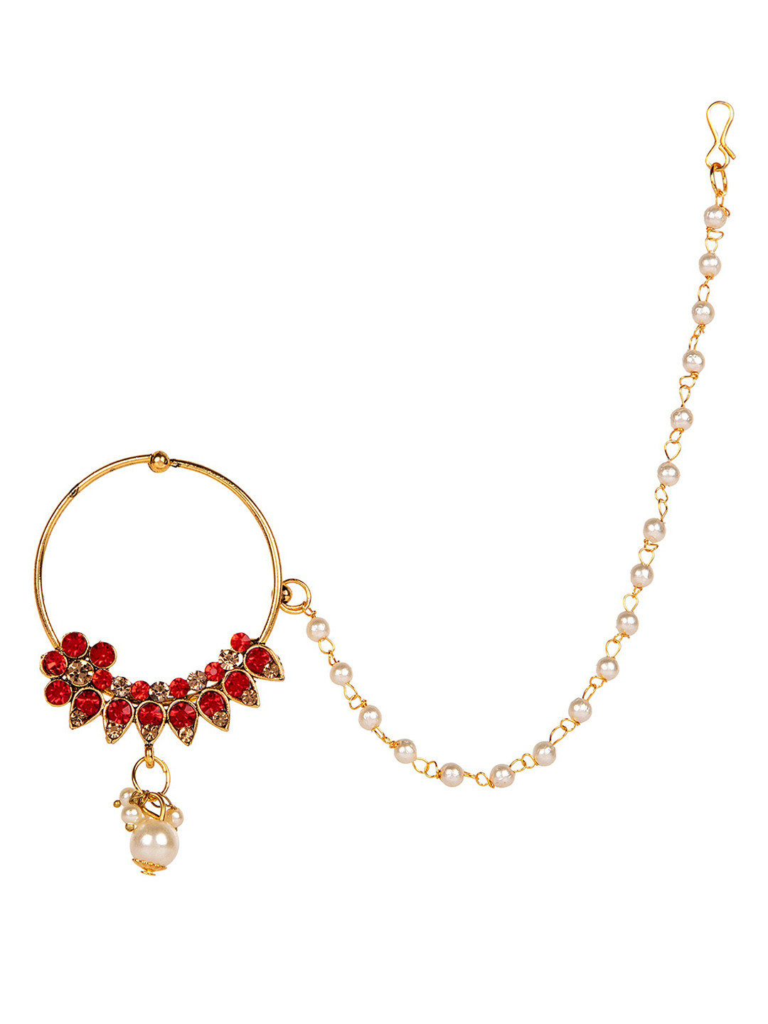 ANIKAS CREATION Women Red Nosepin