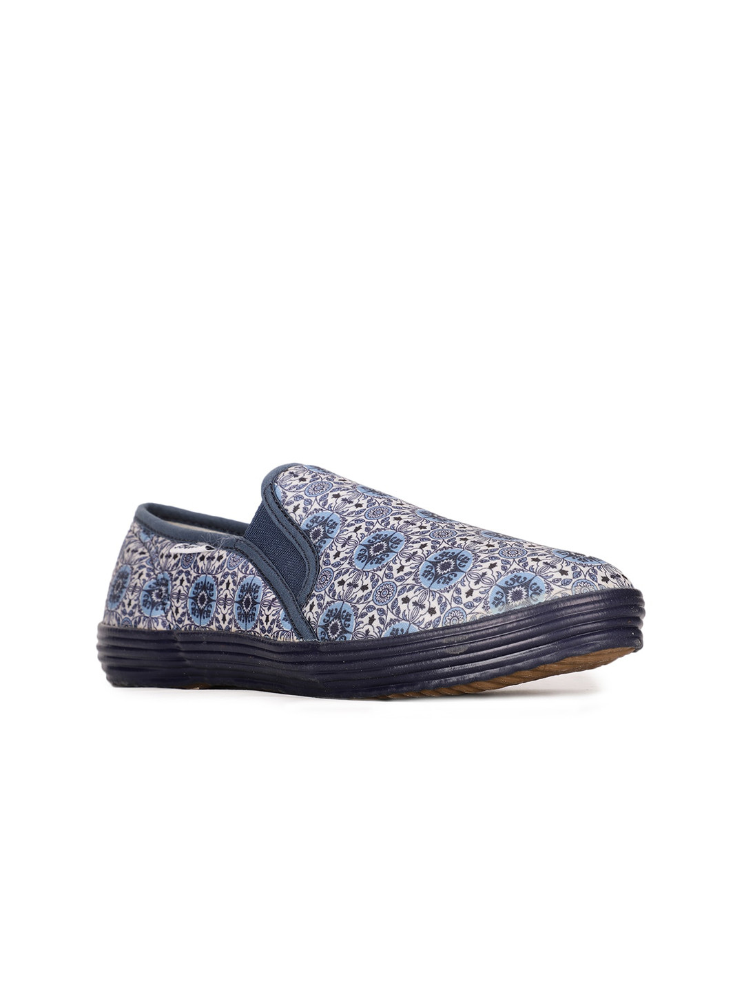 Bata Women Blue & White Printed Slip-On Sneakers