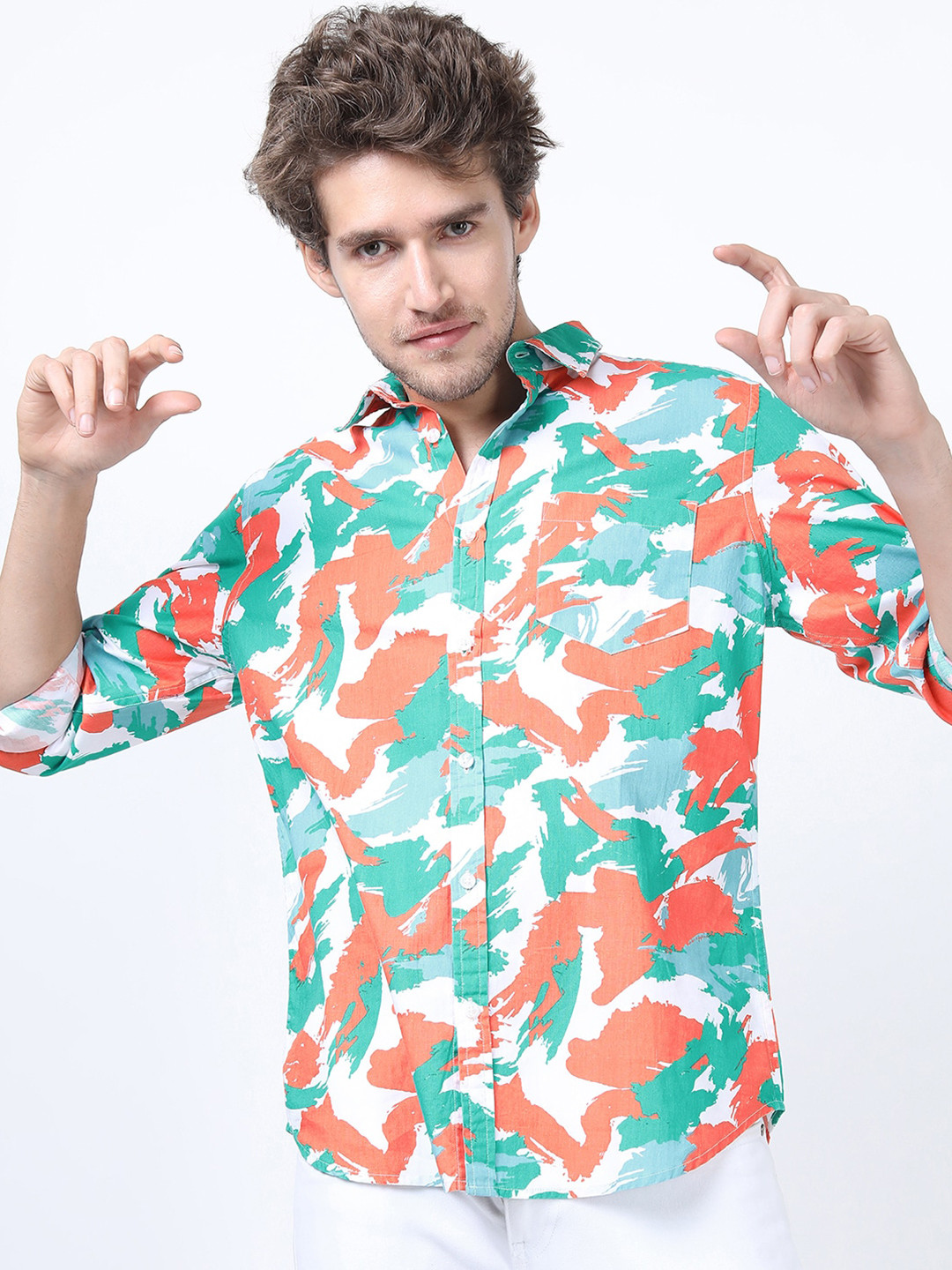 KETCH Slim Fit Printed Casual Shirt