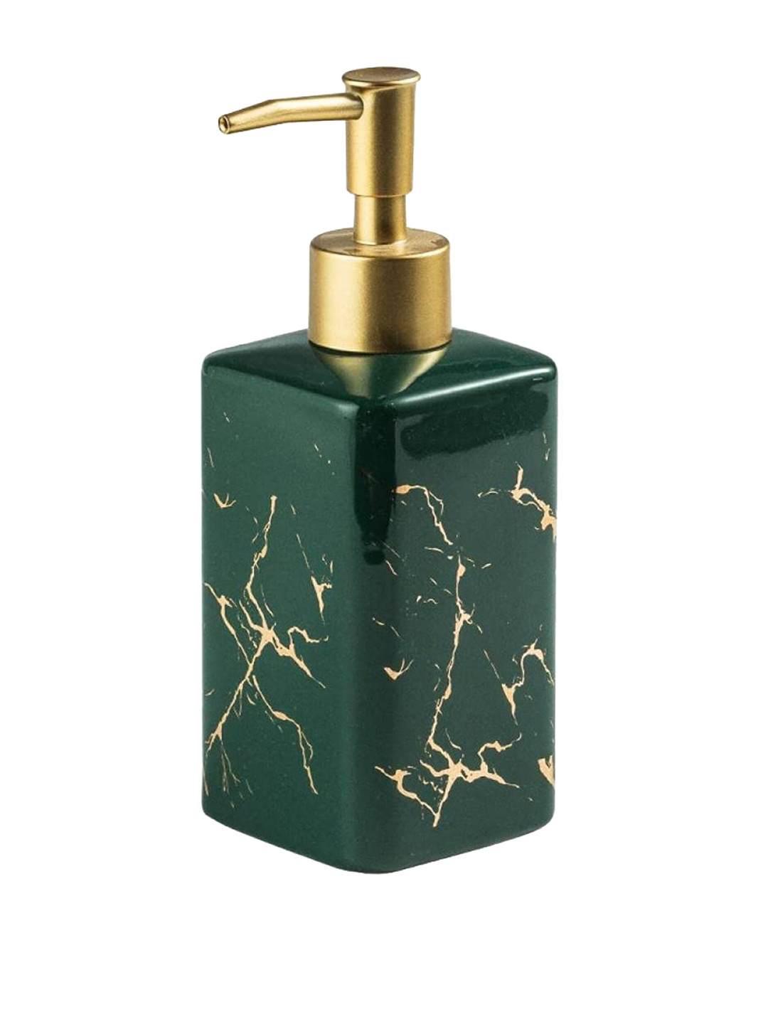 FabSeasons Green & Beige Printed Soap Dispenser