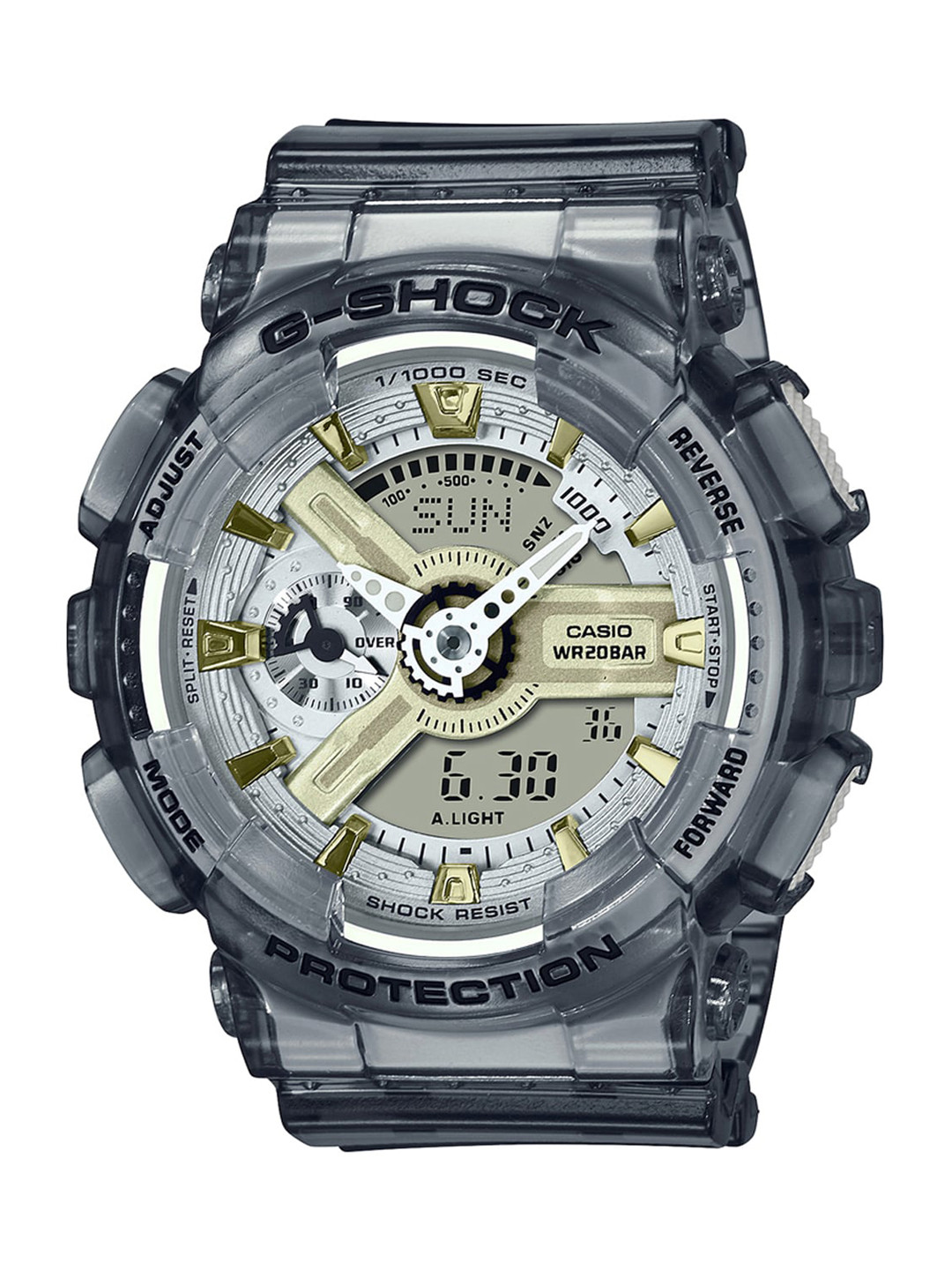 CASIO Women G-Shock GMA-S110GS-8ADR Gray Ana-Digi Dial Grey Resin Strap Watch G1224