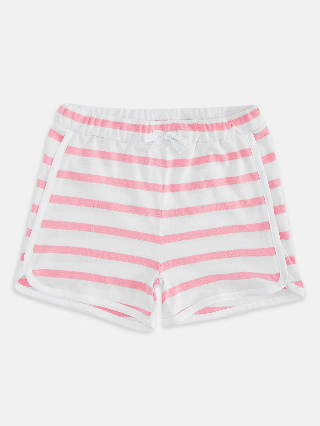 Pantaloons Junior Girls Pink Striped Cotton Shorts