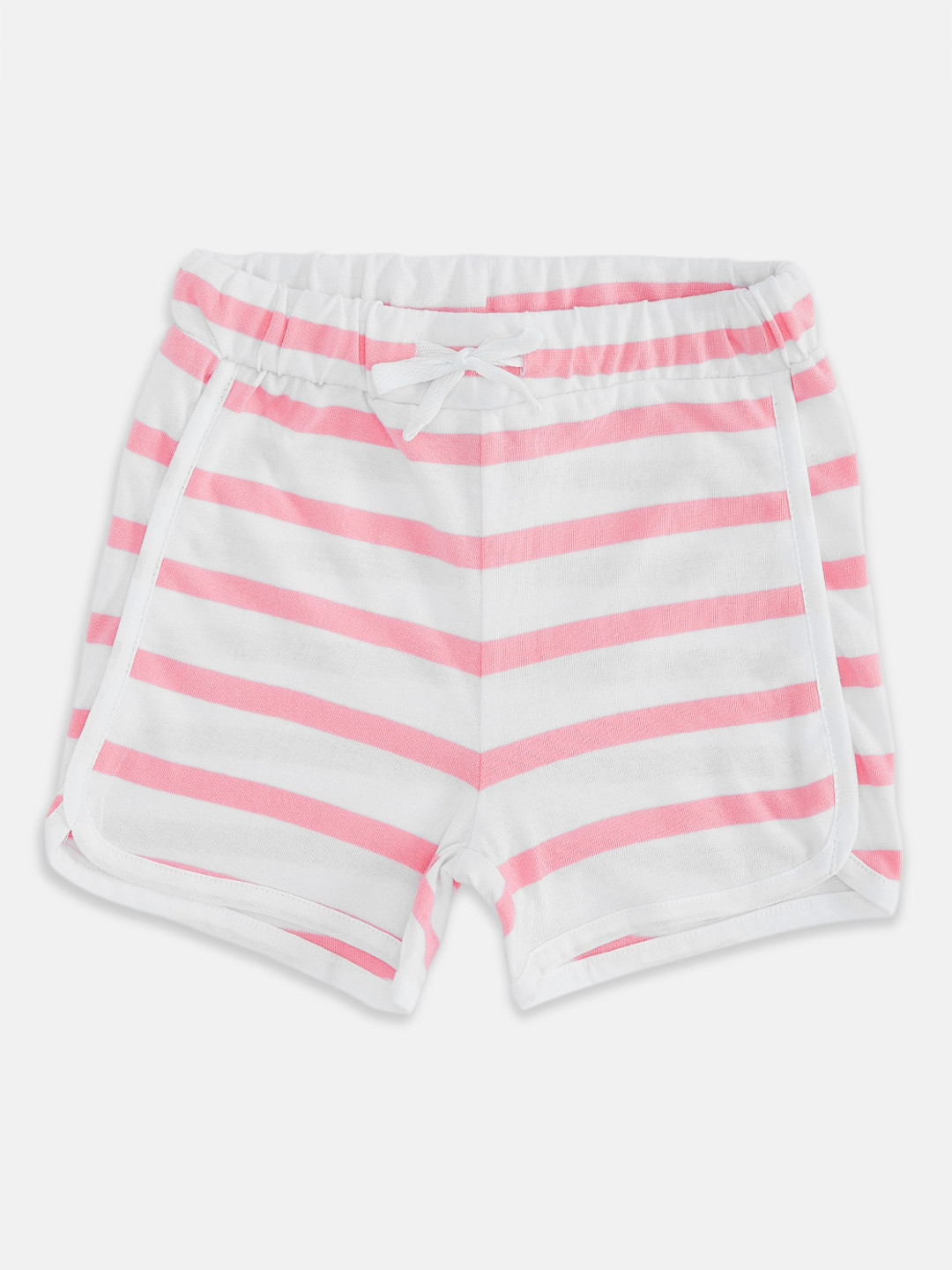 Pantaloons Junior Girls Pink Striped Cotton Shorts