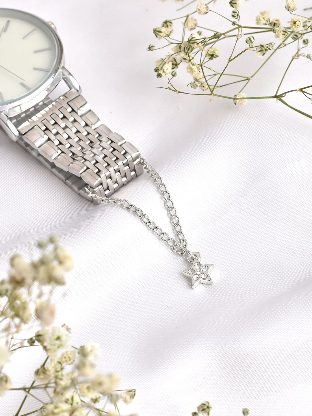 JOKER & WITCH Silver Toned & White Astral Rhinestone Watch Charm