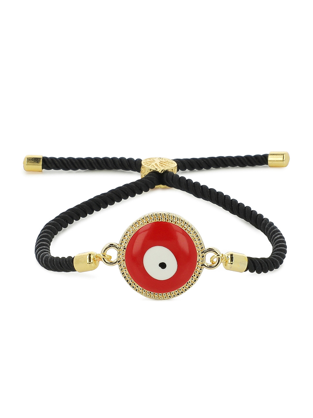 EL REGALO Unisex Red & Black Evil Eye Charm Bracelet