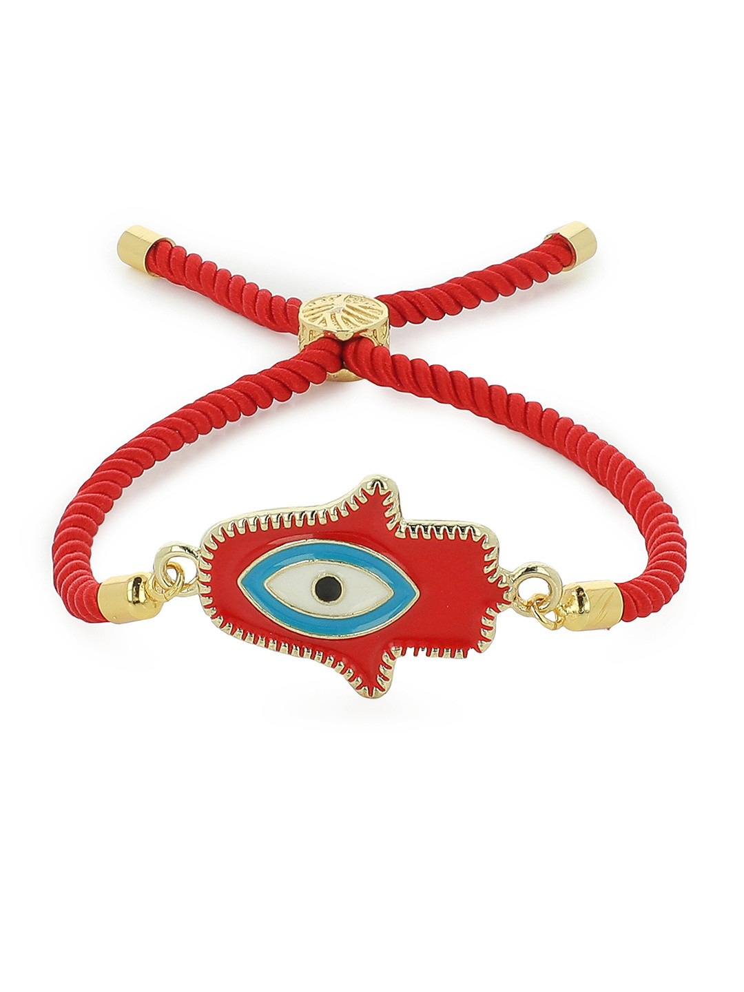 EL REGALO Unisex Red & Blue Evil Eye Charm Bracelet