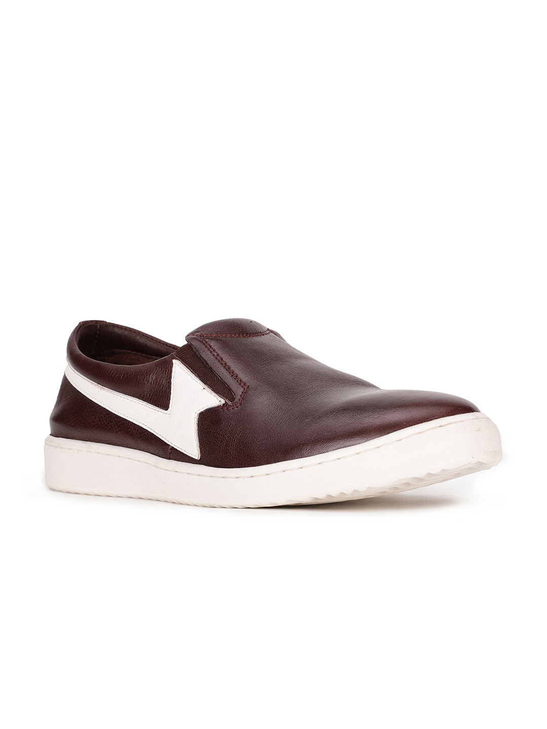 Hush Puppies Men Maroon Leather Slip-On Sneakers
