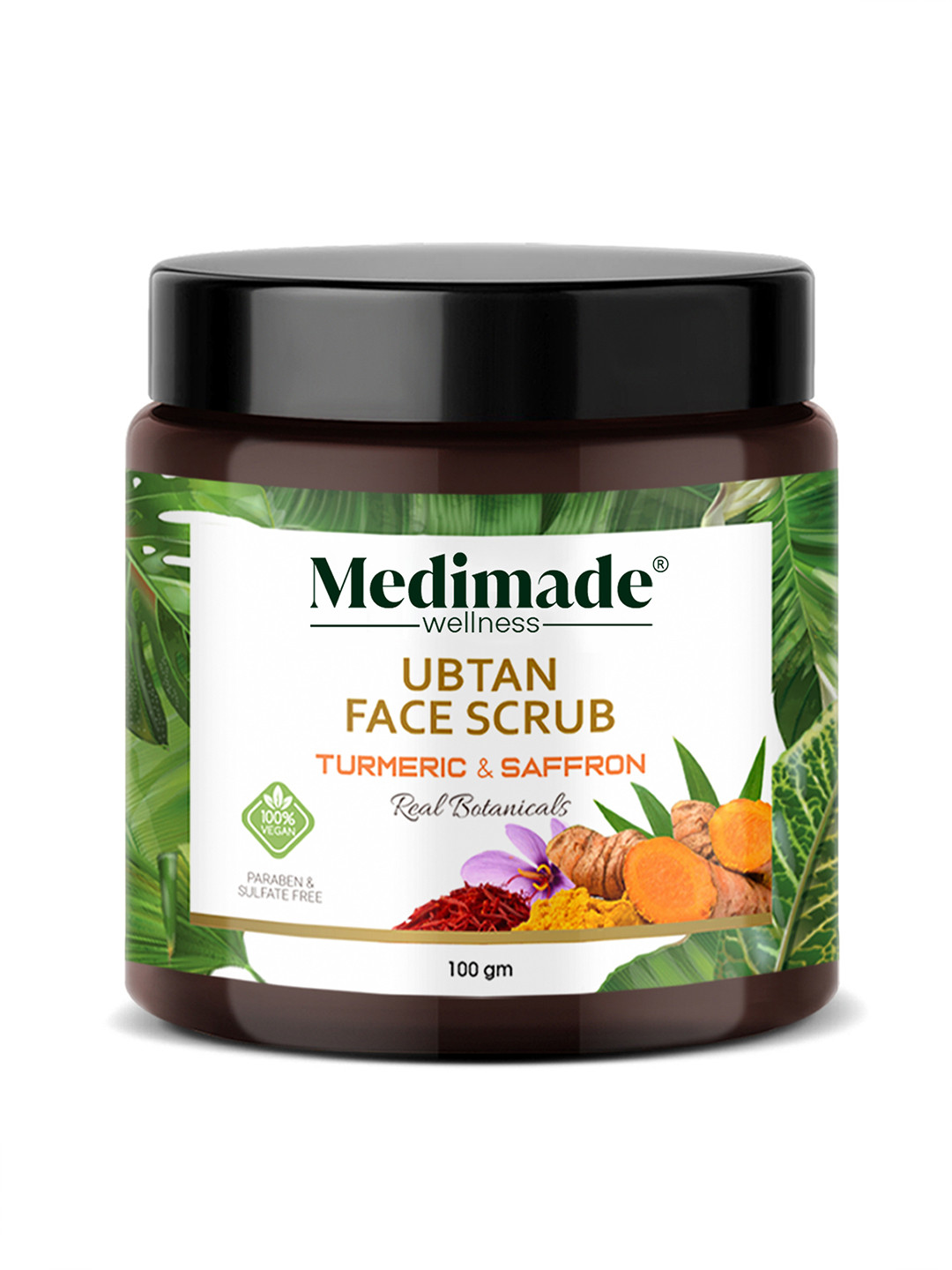 Medimade Real Botanicals Turmeric & Saffron Ubtan Face Scrub - 100 g