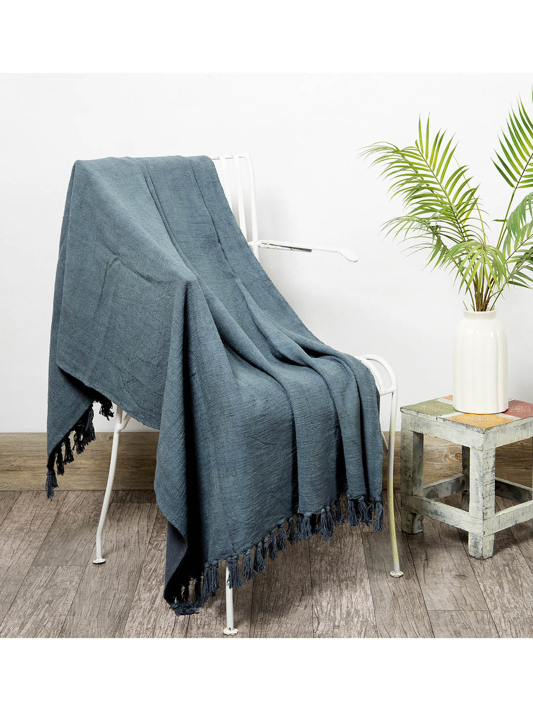 HANDICRAFT PALACE Teal Solid Cotton Throws