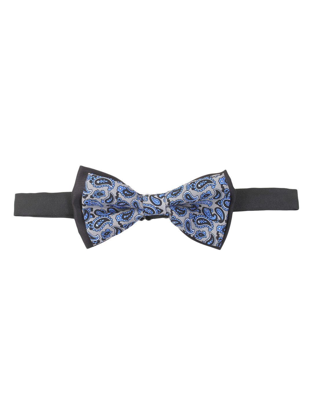 Alvaro Castagnino Grey & Blue Paisley Print Bow Tie