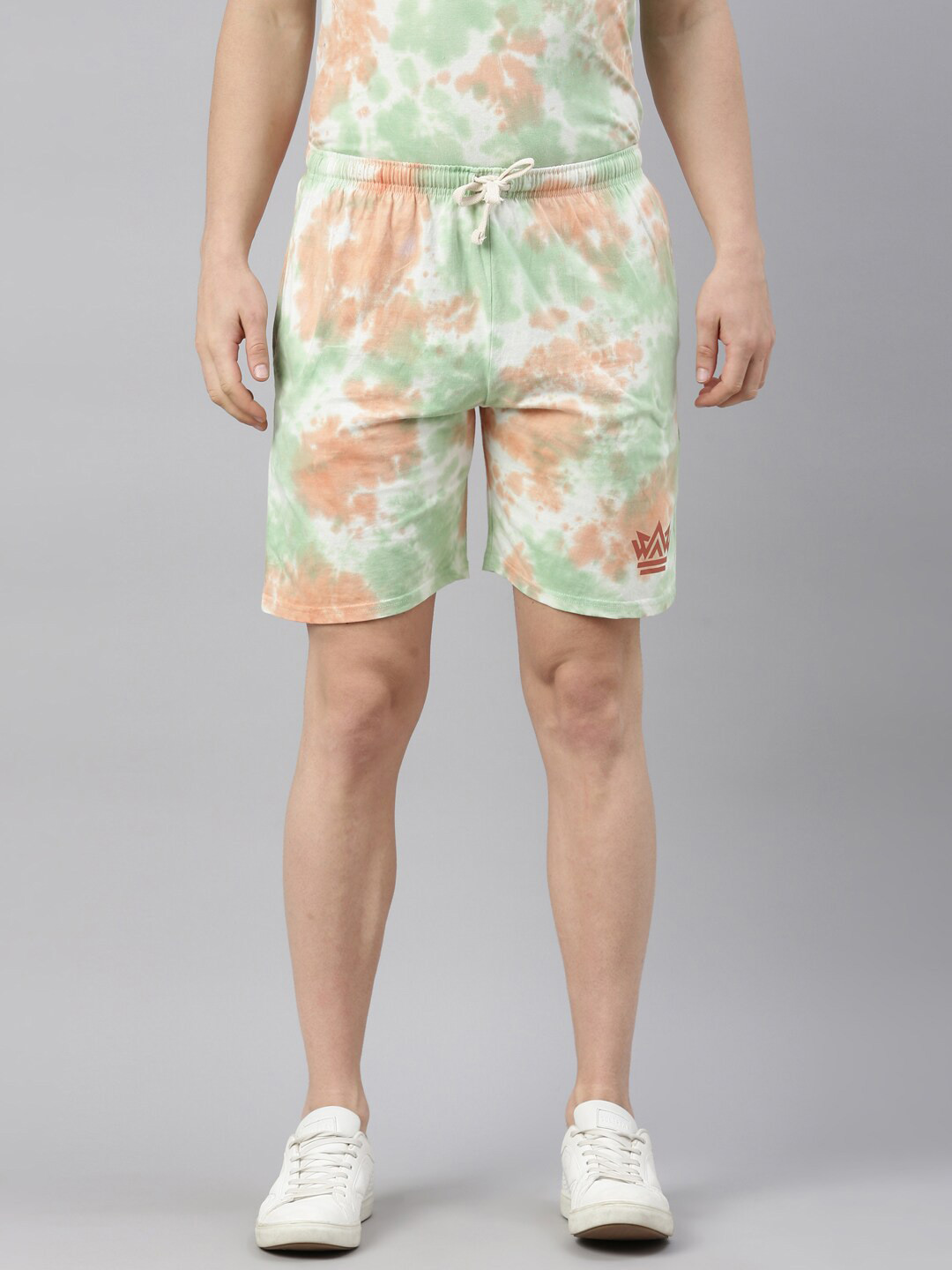 Joven Men Green Tie & Dye Shorts