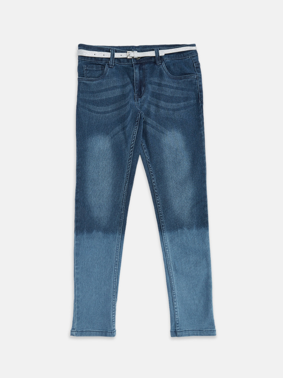 Pantaloons Junior Girls Regular Fit Blue Heavy Fade Jeans